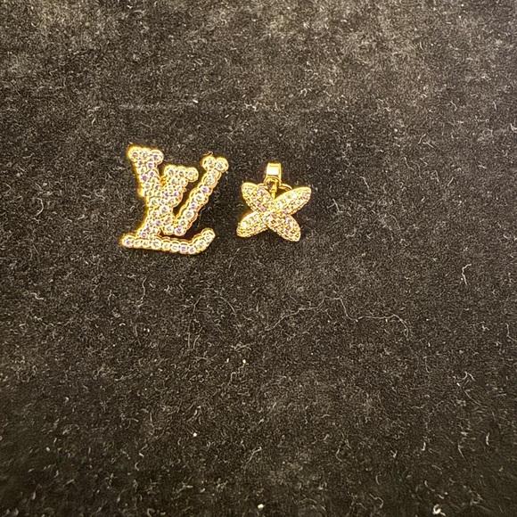 Louis Vuitton LV Floral Gold and Silver Crystal Earrings - Picture 1 of 5